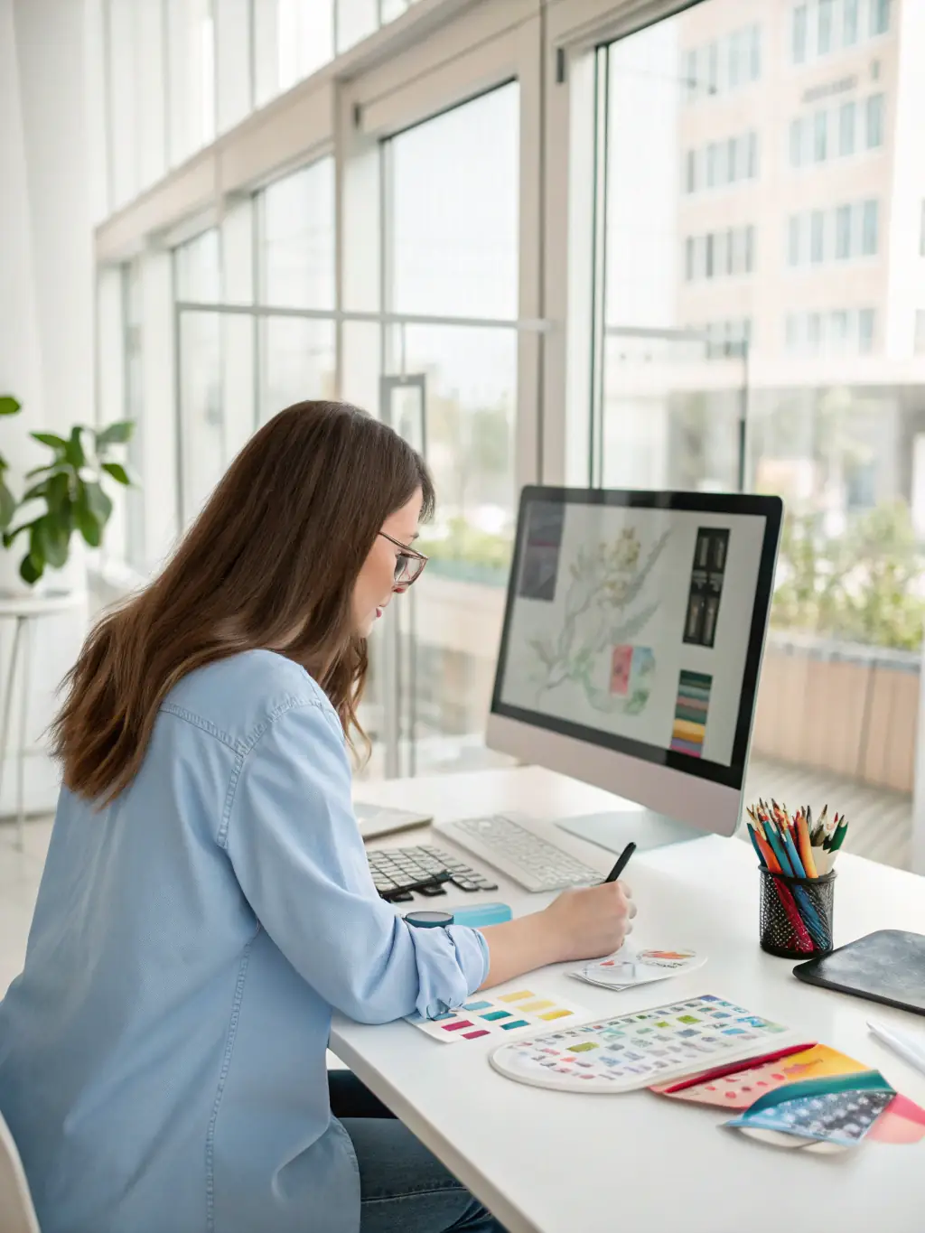 A virtual assistant is meticulously tracking tasks on a digital dashboard, showcasing organized project management and efficient workflow.